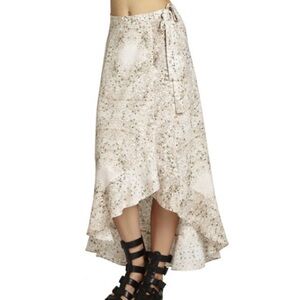 Peach/ Glow Multi Ruffle-hem Wrap Around Skirt